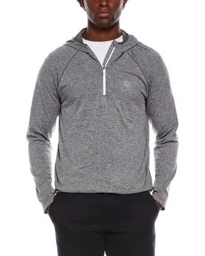Ben Sherman Seamless Knit 1/4 Zip Hoodie In Gray