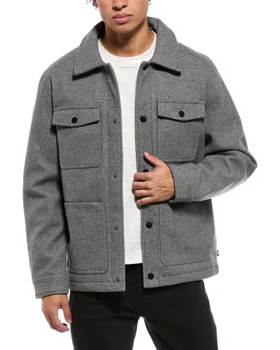Ben Sherman Shirt Collar Jacket In Gray