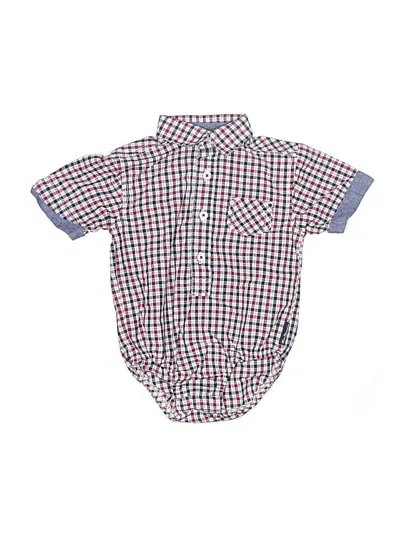 Pre-owned Ben Sherman Babies' Short Sleeve Onesie In Burgundy
