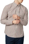Ben Sherman Signature House Check Organic Cotton Button-down Shirt In White/red/blue