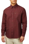 Ben Sherman Signature Organic Cotton Oxford Button-down Shirt In Wine
