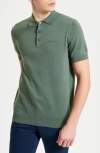 Ben Sherman Signature Organic Cotton Polo Sweater In Olive