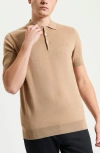 Ben Sherman Signature Organic Cotton Polo Sweater In Sand