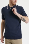 Ben Sherman Signature Quarter Zip Polo Shirt Top In Dark Navy, Men's At Urban Outfitters