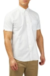Ben Sherman Signature Short Sleeve Organic Cotton Oxford Button-down Shirt In White