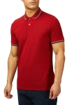 Ben Sherman Signature Tipped Organic Cotton Piqué Polo In Red