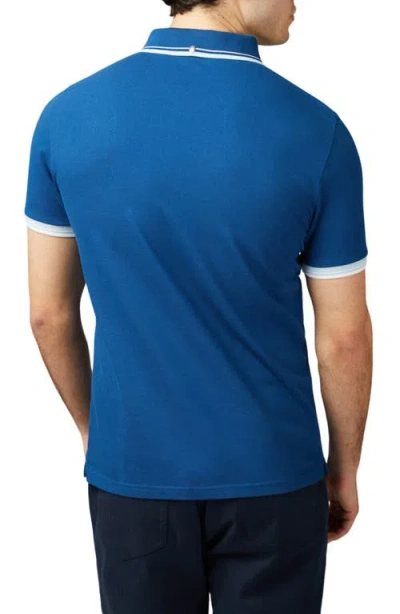 Ben Sherman Signature Tipped Organic Cotton Piqué Polo In Royal Blue