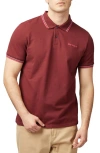Ben Sherman Men's Signature Pique Short Sleeve Polo Shirt In Wine