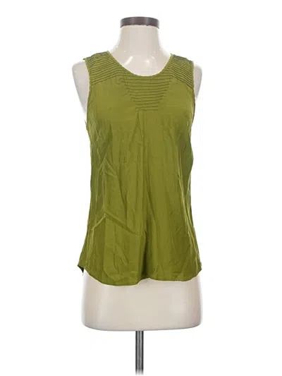 Pre-owned Ben Sherman Sleeveless Silk Top Green Scoop Neck Tops