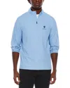 Ben Sherman Solid Pique 1/4-zip Pullover In Blue