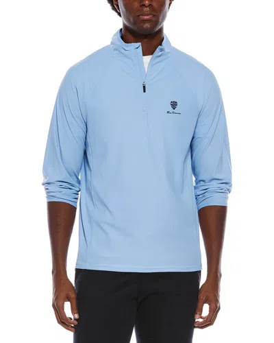 BEN SHERMAN BEN SHERMAN SOLID PIQUE 1/4-ZIP PULLOVER