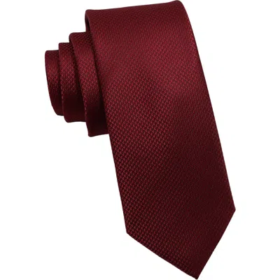 Ben Sherman Solid Textured Tie In Burgundy