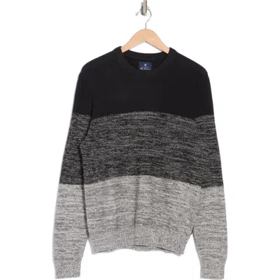 Ben Sherman Space Dye Crewneck Sweater In Black