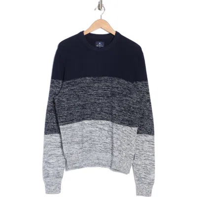 Ben Sherman Space Dye Crewneck Sweater In Navy Blazer