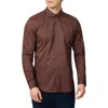 Ben Sherman Split Spot Print Organic Cotton Button-down Shirt In Brown