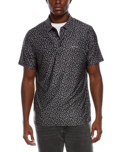 Ben Sherman Shadow Geo Tech Jersey Sports Fit Polo In Black