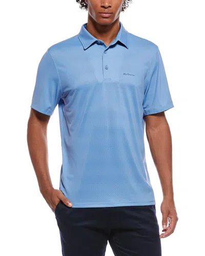 Ben Sherman Stipple Spot Tech Jersey Sport Fit Polo Shirt In Blue