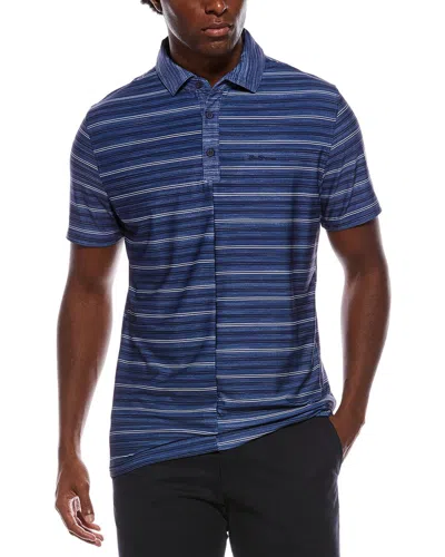 Ben Sherman Stripe Colorblock Tech Polo Shirt In Blue