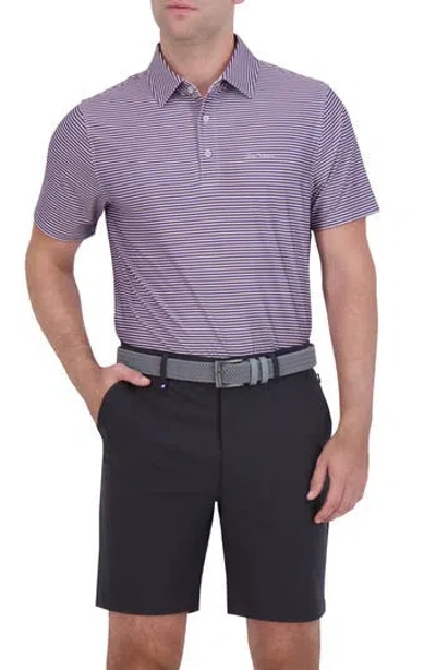 Ben Sherman Stripe Tech Jersey Polo In Lavender
