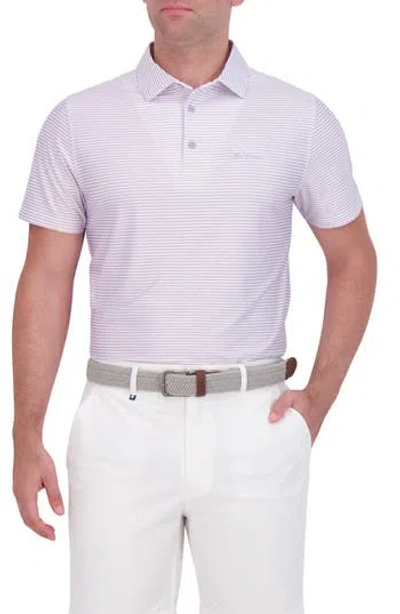 Ben Sherman Stripe Tech Jersey Polo In Lilac
