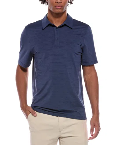 Ben Sherman Stripe Tech Jersey Polo Shirt In Blue