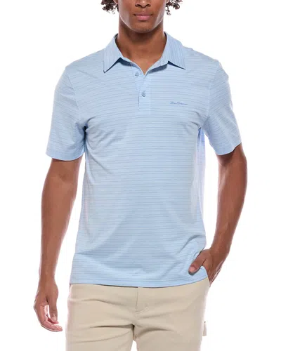 Ben Sherman Stripe Tech Jersey Polo Shirt In Blue