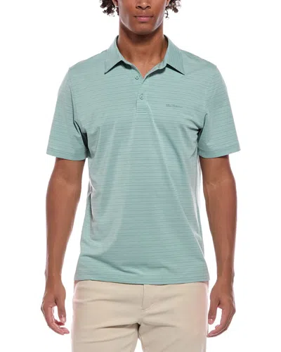 Ben Sherman Stripe Tech Jersey Polo Shirt In Green