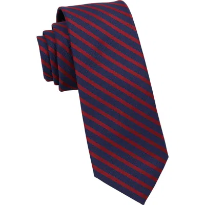 Ben Sherman Stripe Tie & Pocket Square Set In Blue