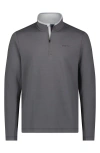 Ben Sherman Textured Knit Quarter Zip Pullover In Gray