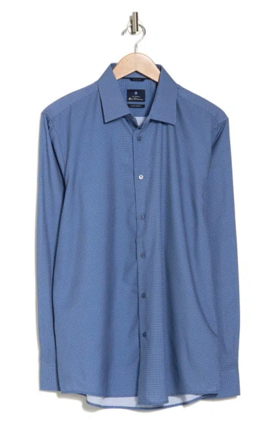 Ben Sherman Trim Fit All Way Stretch Performance Button-up Shirt In Blue