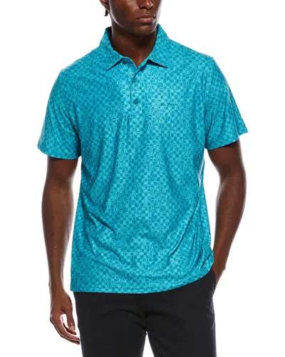 Ben Sherman Twisted Checker Tech Jersey Sports Fit Polo Shirt In Green