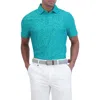 Ben Sherman Twisted Checker Tech Jersey Sports Polo In Pool Green
