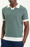 Ben Sherman Vertical Wave Johnny Collar Polo In Animal Print