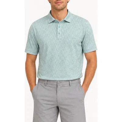 Ben Sherman Watercolor Geo Performance Polo In Blue