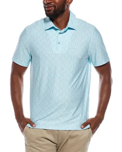 Ben Sherman Watercolor Geo Tech Jersey Sports Fit Polo Shirt In Blue