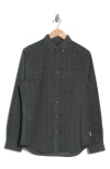 Ben Sherman Windowpane Long Sleeve Cotton Corduroy Button-up Shirt In Canopy Green