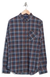 Ben Sherman Winter Madras Check Stretch Cotton Button-down Shirt In Midnight