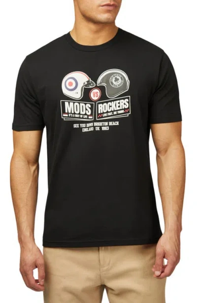 Ben Sherman X Ace Cafe Mods Vs Rockers Graphic T-shirt In Black