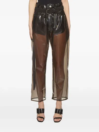 Ben Taverniti Belted Trousers In Black