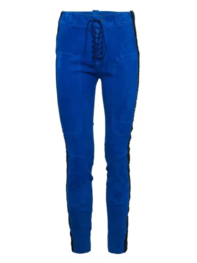 Pre-owned Ben Taverniti Lace-up Suede Trousers