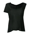 Ben Taverniti Unravel Project Asymmetric Sleeve Twisted Scoop Neck Tank In Black