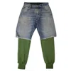Ben Taverniti Unravel Project Baggy Jeans With Ribbed Cuff - Denim In Blue