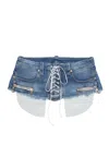 Ben Taverniti Unravel Project Ben Taverniti Unravel Denim Lace Up Belt In Blue