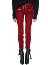 Ben Taverniti Unravel Project Ben Taverniti Unravel Leather Stretch Laced-up Trousers In Red