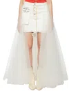 Ben Taverniti Unravel Project Ben Taverniti Unravel Long Denim & Tulle Skirt
