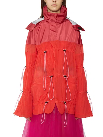 Ben Taverniti Unravel Project Ben Taverniti Unravel Nylon Jacket With Drawstring In Red