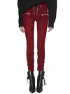 Ben Taverniti Unravel Project Ben Taverniti Unravel Leather Stretch Laced-up Trousers In Red