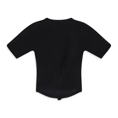 Ben Taverniti Unravel Project Black Silk Jersey Pintuck T-shirt