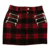 BEN TAVERNITI UNRAVEL PROJECT CHECKED MINI SKIRT - RED/BLACK