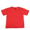 BEN TAVERNITI UNRAVEL PROJECT COTTON DISTRESSED SHORT SLEEVE T-SHIRT TOP - RED